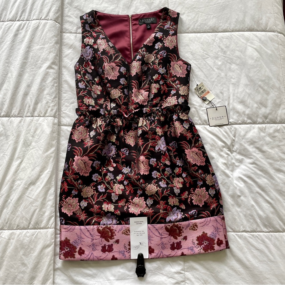 Laundry by Shelli Segal Metallic Floral Dress